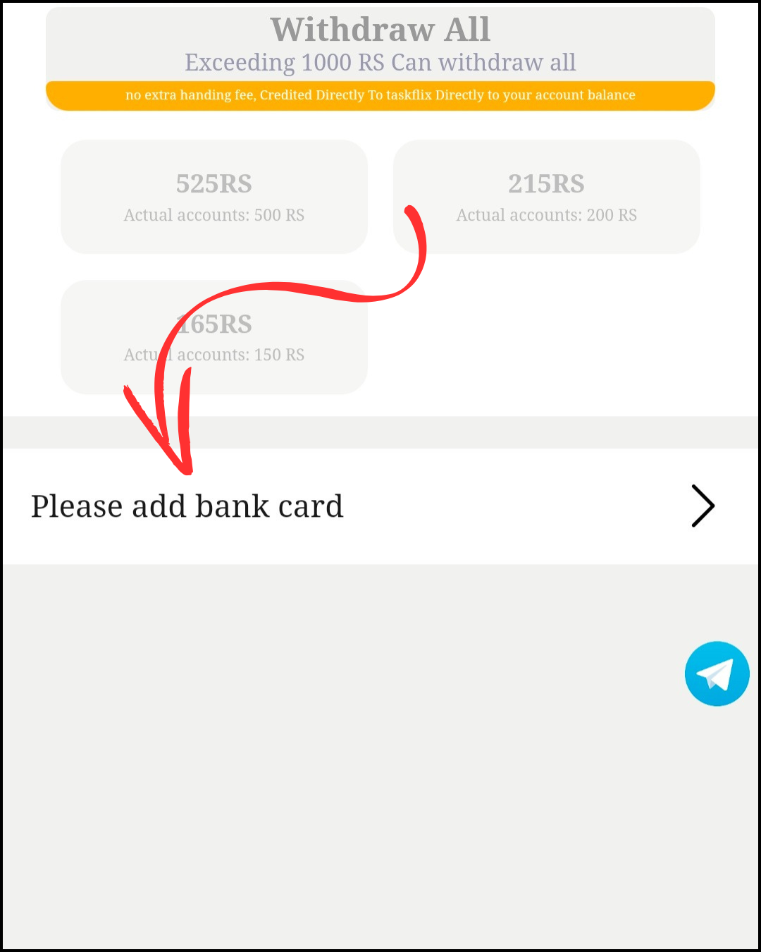 Taskflix Withdrawal Process Step-2 Add Bank Account In Taskflix App